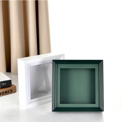 China European\Modern\Middle East\Africa New Square MDF Photo Frame PS Fancy Frame MDF MDF White Laser Cut Shadow Hollow Box Frame for pictures for sale