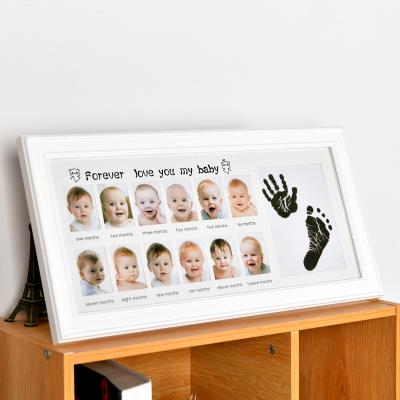 China High Quality European\Modern\Middle East\Africa PS Frame 3d Handprint Baby Hospital Frame Wristband Picture Frame Box Shadow Frame for sale