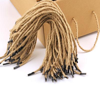 China Factory Direct Wholesale 4mm Durable Hemp Twine Handmade Portable Decoration Packaging Hemp Rope Cardboard Paper Bag Rope for sale