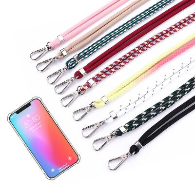 China Custom Polyester Arming Rope Round Hair Around Neck Lanyard Metal Accessories High Quality Length Adjustable Work Brand Mobile Phone Lanyard for sale