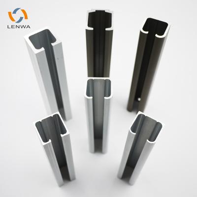 China Sliding door track LENWA manufacturer aluminum glass door hanging track and glass door track for sliding door track for sale