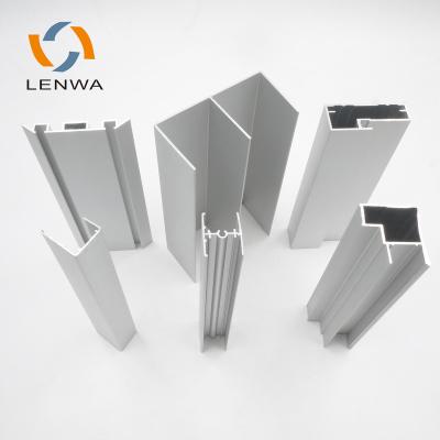 China Sliding Door Frame LENWA Minimalist Sandy Matt Silver Aluminum Sliding Glass Interior Door Track Set To Sliding Interior Door Frame Hot In South Africa for sale