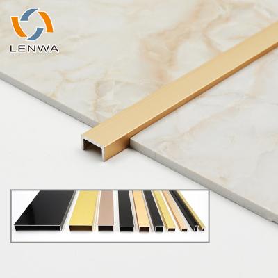 China LENWA Factory Modern Aluminum Tile Decorative U Shaped Trim For Wall And Floor Decoration. for sale