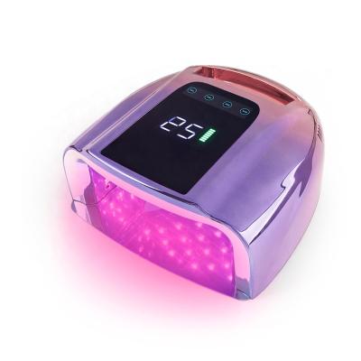 China Factory Price 96w ABS Sun Gel Rechargeable UV Led Nail Lamp Nail Dryer Plastic Cordless Portable Double Gel Polish Fast Light for sale