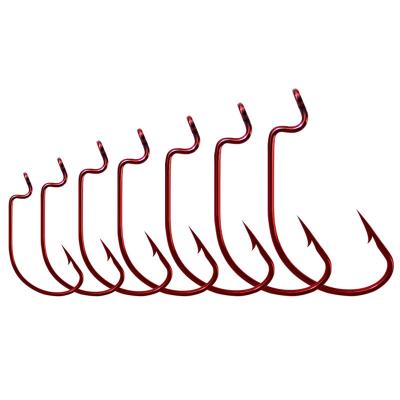 China Factory Price Fishing Ourdoor Cheap Crank Hook Wide Pointed Soft Worm Hook For Soft Lure Fishhooks For Soft Worm Bait for sale