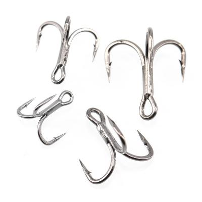 China Ourdoor Fishing Wholesale 6 Times Black Nickel Three Hook Luya Bait Hook With Barbed Anchor Hook 2#4#6#8# Fish Hook for sale