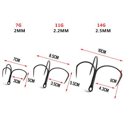 China Ourdoor Fishing Hook High Carbon Steel Nickel Black Hand Sharpened Treble Blade Anchor Hooks For Fishing for sale