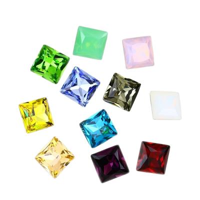 China DZ-3009 Point Back Fancy Stone Crystal Square Shape Crystal Stone Mix Color Glass Rhinestone For Jewelry Making for sale