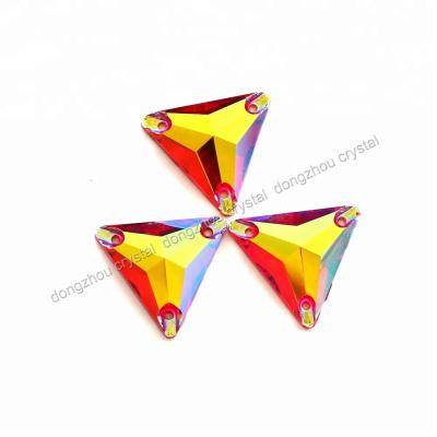 China Crystal Triangle shape flatback sew on crystal rhinestone for dress for sale