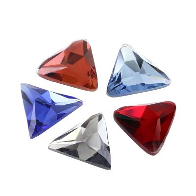 China Clothes Back Flat Colors Triangle Shape Glass Stone Rhinestone For Shoes Accessories for sale