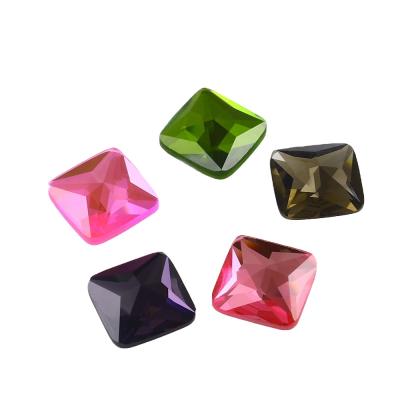 China Colored Clothes Rhinestone Glass Flat Back Square Shape Glass Stone For Garment Decoration for sale