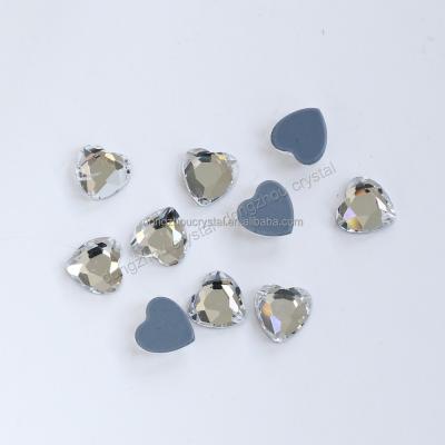 China Flatback heart cut flat back hotfix crystal rhinestones for wedding dresses for sale