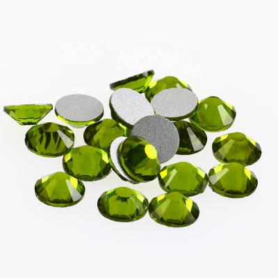 China Olivine Flatback Color Non Hotfix Crystal Rhinestones Flat Back For Clothes for sale