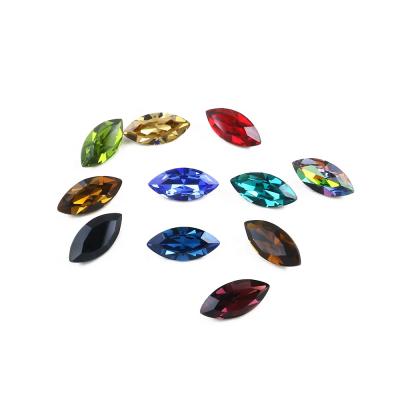 China Jewerly Clothing.etc Hot Selling Horse Eye Shape 9x18mm Headed Crystal Stones For Costume Jewelry for sale