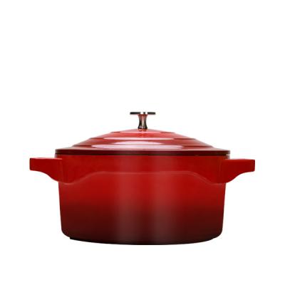 China Sustainable Chinese Red Aluminum Nonstick Cookware Sets Cooking Pots Casserole for sale