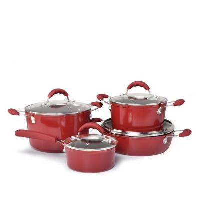 China Viable Wholesale Cast Aluminum Non Stick Induction Kitchen Marble Coating Cookware Cooking Soup Pot Casserole Stove Ware Set for sale