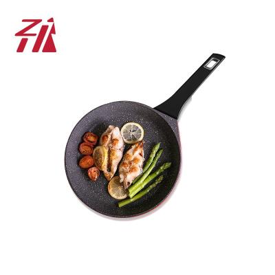 China Durable High Quality Non-Stick Marble Coating Frying Pan Grill 26cm Casserole With Bakelite for sale