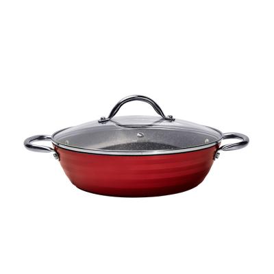 China Non Sustainable Stick Professional Casserole Aluminum Marble Coating Stock Pot for sale