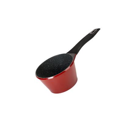 China 2019 New Products Die Casting Kitchen Cookware Pot Liner Aluminum Non-Stick Marble Viable Milk Hot Sauce Boiling Pan Cookware for sale