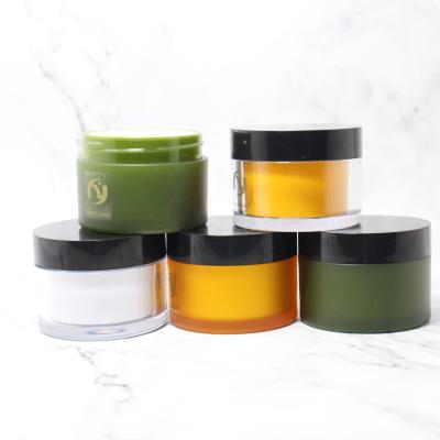 China Personal Care Products 50ML Double Wall PET Plastic Cosmetic Jar Clear Face Cream Jar Round Cosmetic Packaging Jars for sale