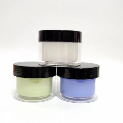 China Eco-friendly Personal Care Products Double Wall 50g PET Wide Mouth Body Butter Empty Plastic Cream Jar for sale