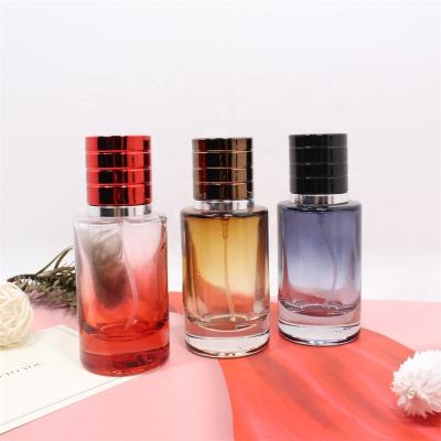 China Personal Care Products Round Spray Glass Perfume Bottle 50ml Empty Perfume Bottle For Screw Cap Cosmetic Packaging for sale