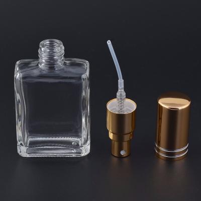 China Personal Care 1oz 50ml 100ml Rectangular Transparent Glass Perfume Bottle for sale