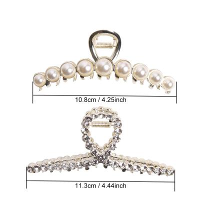 China Large 2021 Hot Selling Luxury Non-Slip Metal Rhinestone Hair Jaw Clips For Lady For Styling Sectioning for sale