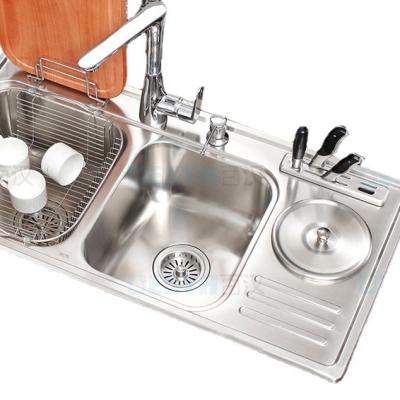 China With Faucet 304 Stainless Steel Kitchen Sink Brushed Triple Bowl Undermount Kitchen Sinks With Faucet And Drainer Factory Price Sinks for sale