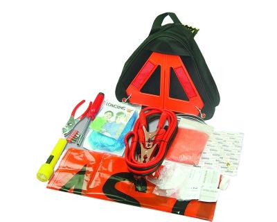 China Kit Rugged Tool Bag Contains Jumper Roadside Assistance Car Emergency First Aid Kit Auto Safety Emergency Roadside Rescue Kits for sale