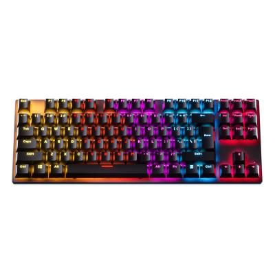 China Anti-ghosting 87 Keys Green Switch USB Wired Mini RGB Backlight Gaming Mechanical Keyboard For Tablet Phone for sale