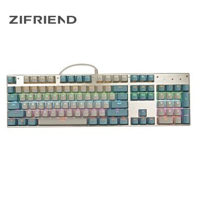 China ZF Wireless Game Around Key Keyboard Mechanical Punk Plating Computer Keyboard 104 Key USB Backlit Wired Laptop Keyboard for sale