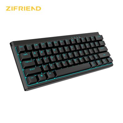 China Anti-Ghosting ZF Hotswap 3 Best Modes 60% Wired Keypad 61 Tooth Wireless Blue RGB RGB Mechanical Gaming Keyboard For Laptop PC for sale