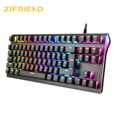 China ZF RGB OUTEMU Wireless Blue Switch 87 Keys Arabic Laser Gaming Mechanical Keyboard for lol for sale