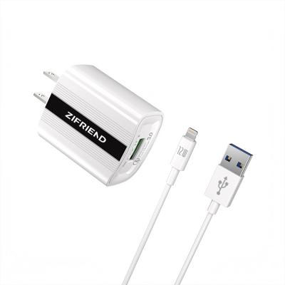 China ZIFRIEND Mobile Phone QC 3.0 USB Smart Charger Fiber Drawing Fast Fast Charger Portable Phone Charging 3.0 Charging Adapter For iPhone US EU for sale