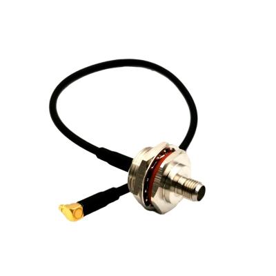 China MMCX RA PLUG TO SMA ST JACK FOR LMR100 Pigtail Coax Cable Jumper Assembly LMR100 8001R0066 for sale