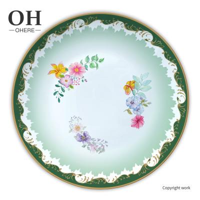 China Fashionable Wholesale Gold Rim Dishes Dinner Decor Bone China Dish Charger Hotel Restaurant Ohere Ceramic Dinnerware Sets For Wedding for sale