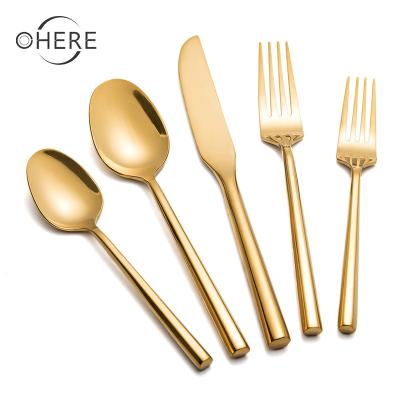 China Sustainable Western Traditional Classic Gold Knife And Forking Durable And Customized Cutlery for sale