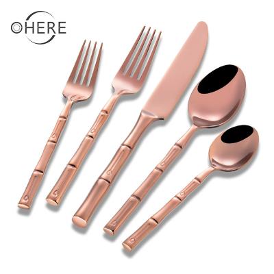 China Morden Rose Gold Sustainable Western Traditional Classic Luxury Knife and Fork for sale