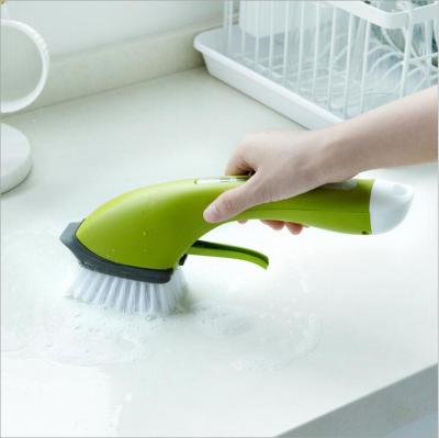 China Stored Automatically Add Dish Washing Liquid Spray Pot Decontamination Cleaning Dish Brush for sale