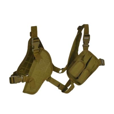 China Ambidextrous Military Tactical Vest Training Shoulder Holster for Law Enforcement and Public Safety Professionals with One Pistol Holster and Two Magazine Pouches for sale