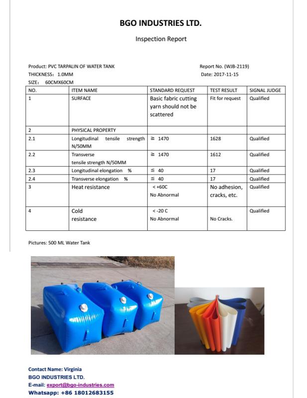 Quality Inspection Report - Shanghai BGO Industries Ltd.