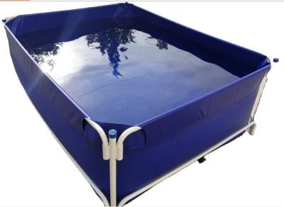 China Anti UV 20000L Square Flexible PVC Fish Farming Tank Collapsible Fish Tank Outdoor Fish Pond for sale