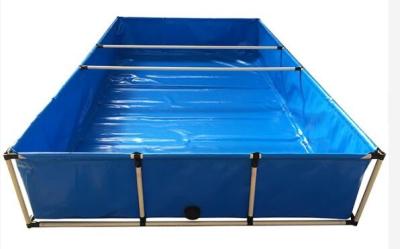 China Customed Size Rectangle Shape PVC Tarpaulin Fish Breeding Tank 3000L-50000L Fish Pond Plastic Tank for sale