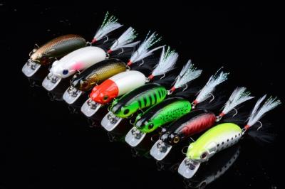 China Vistuig lokaas Minnow 6cm / 9.8g Zwart Veer Haak ABS Plastic Te koop