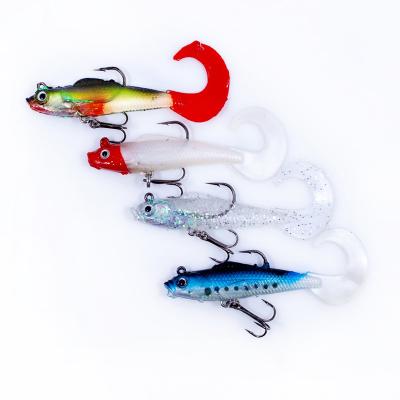 China Mito de pesca de chumbo de silicone equipado com um único três ganchos 9g 9cm à venda