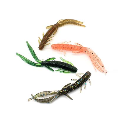 China Bamboo Shrimp Silicone Prawn Soft Lures Fishing 7.2CM/1.8g 10PCS/Bag for sale