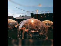 Steel Frame Coffee Geodesic Dome Tent Clear PVC For Restaurant