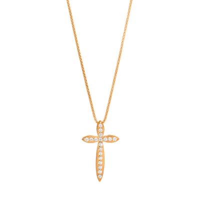 China Other 18K Gold Luxury Good Quality Religious Unisex Diamond Style Fashion Design Church Cross Pendant for sale