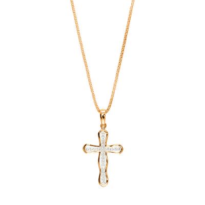 China Religious Low Price 18K Gold Bling Iced Out Crucifix Simple Jesus Christian Grandpa Necklace Pendant For Good Friday for sale